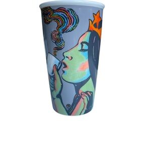 Starbucks 2016 Milton Glaser 25th Anniversary Siren Ceramic Travel Coffee 12oz